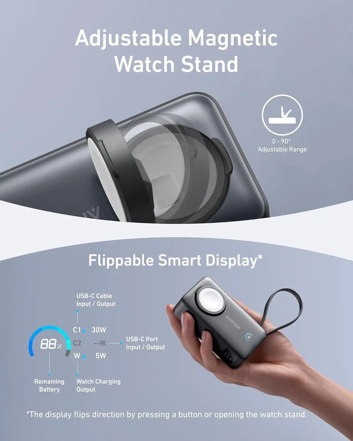 Anker A1657 MagGo Power Bank 35W Max PD 10000mAh for Apple Watch